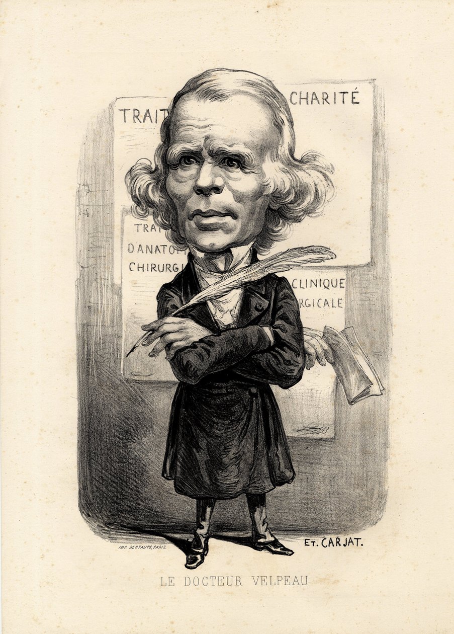 Flying leaf - Illustration by Etienne Carjat: Medical, medicine, health, Charity, Anatomy, Posters Display - Surgeon, Velpeau Alfred by Etienne Carjat