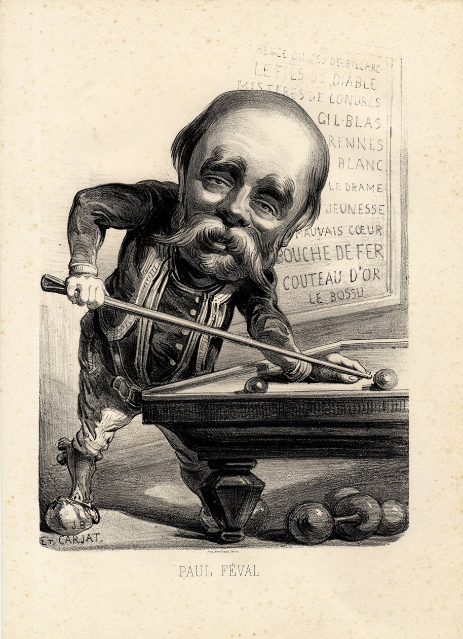 Flying leaf - Illustration by Etienne Carjat: Billiards - Feval Paul by Etienne Carjat