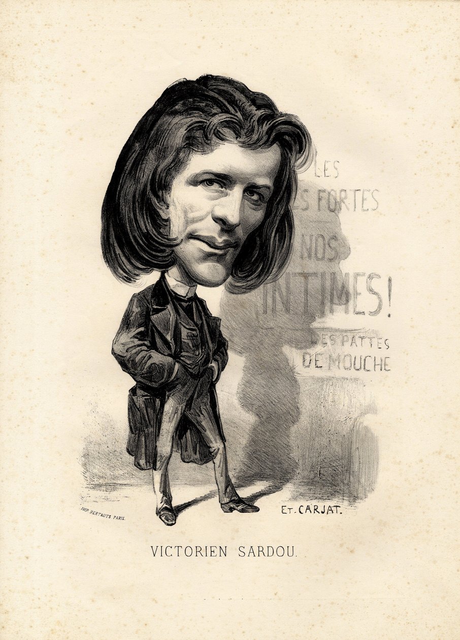 Flying leaf - Illustration by Etienne Carjat: Literature - Victorian Sardou by Etienne Carjat