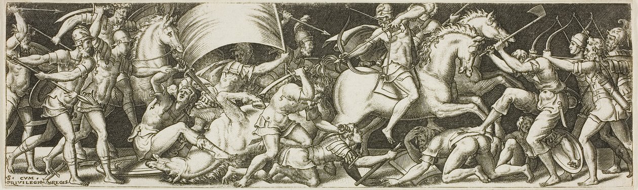 Battle of Cavaliers and Infantrymen by Etienne Delaune
