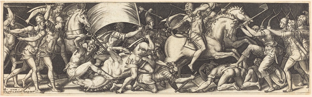 Battle of Horsemen and Foot Soldiers by Etienne Delaune