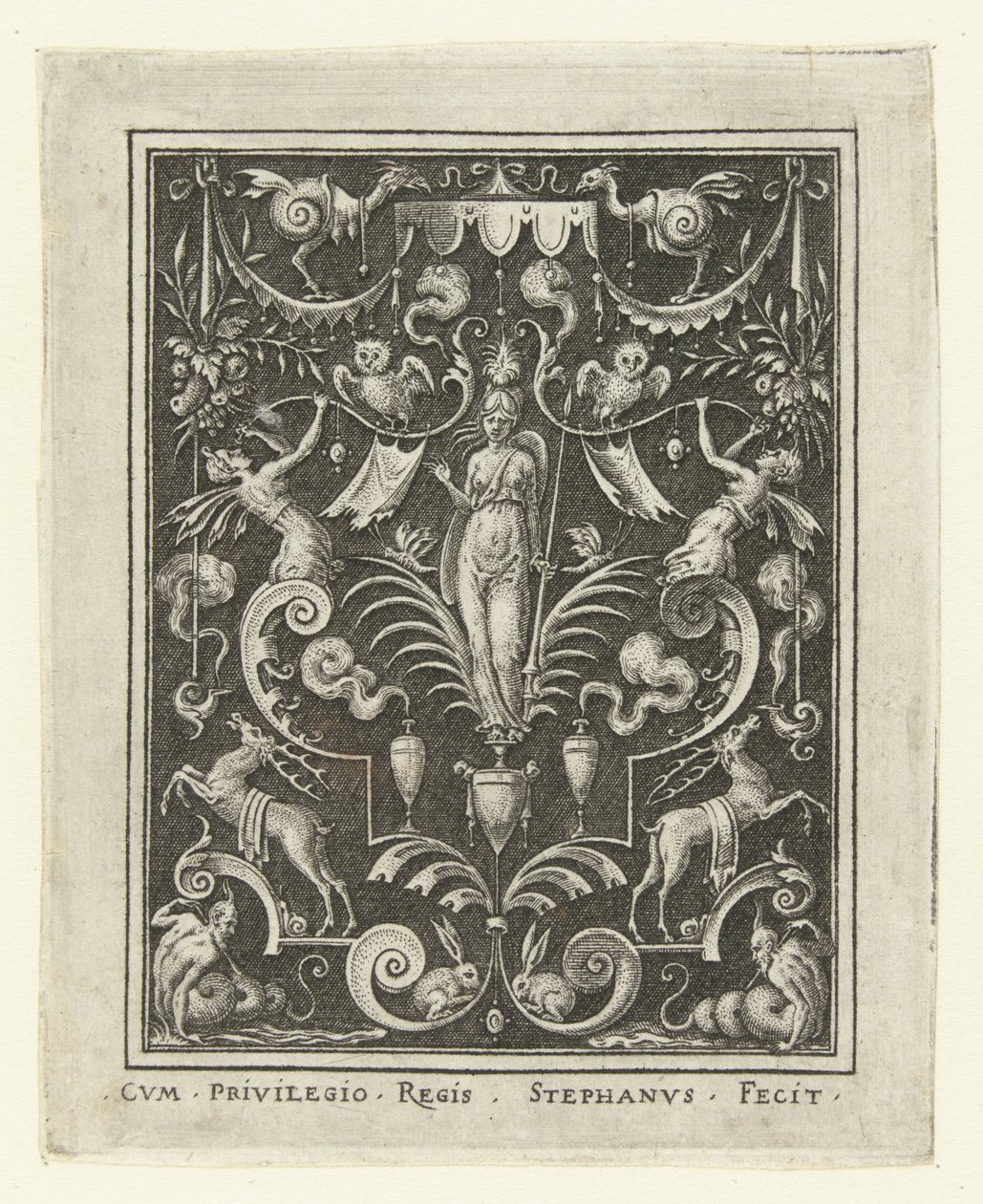Bellona, Flat Decorations with God Figures in a Grotesque Frame (later version) (series title) by Etienne Delaune