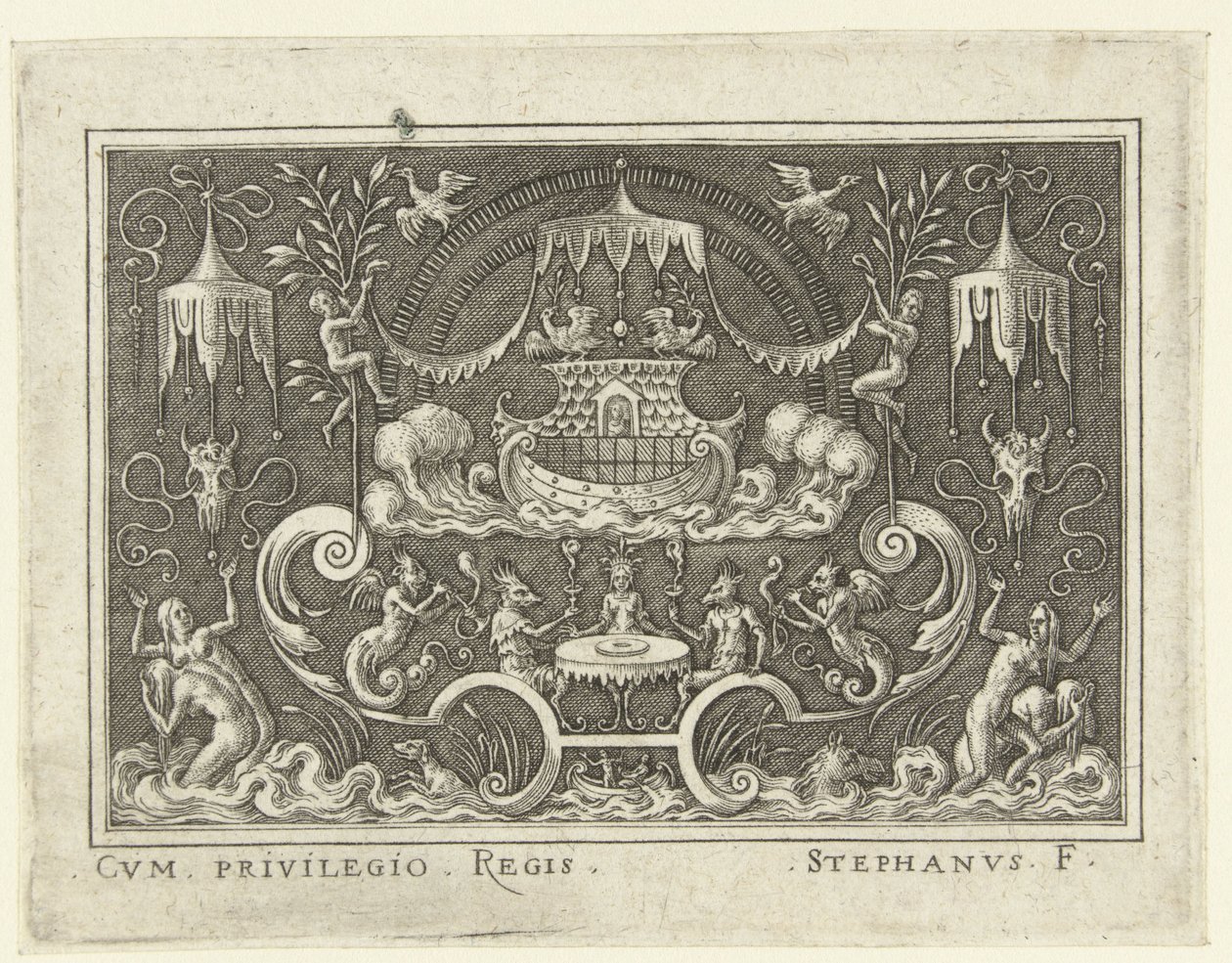 The Flood Wall Decorations with Scenes from the Old Testament in a Grotesque Frame (series title) by Etienne Delaune