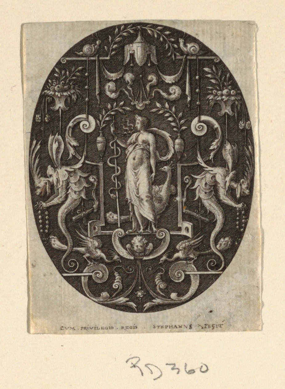Juno, from the series Grotesques on Black Ground, Divinities and Allegories by Etienne Delaune
