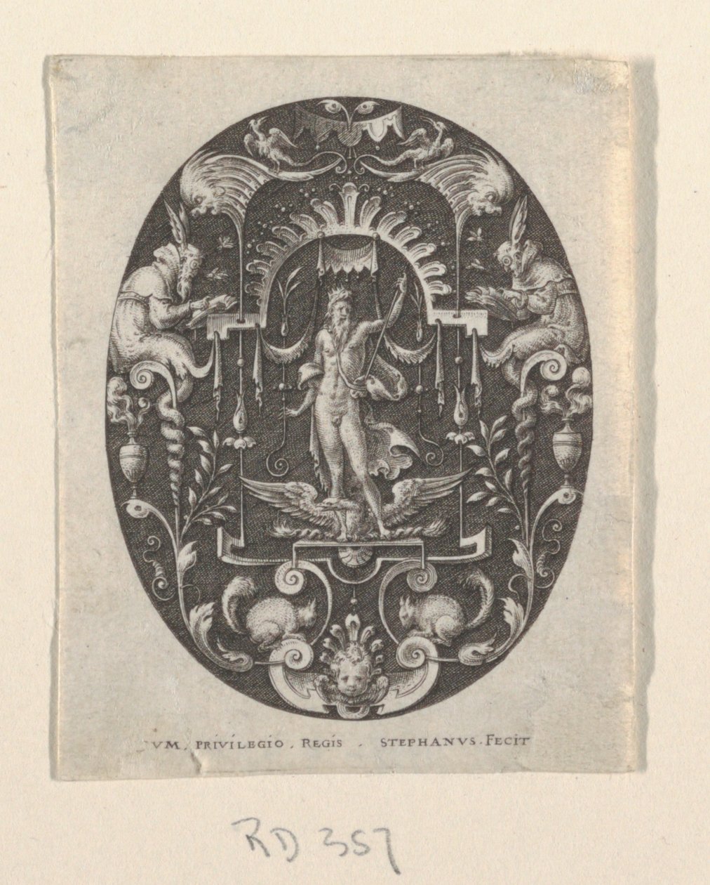 Jupiter, from Grotesques on Black Ground, Divinities and Allegories by Etienne Delaune