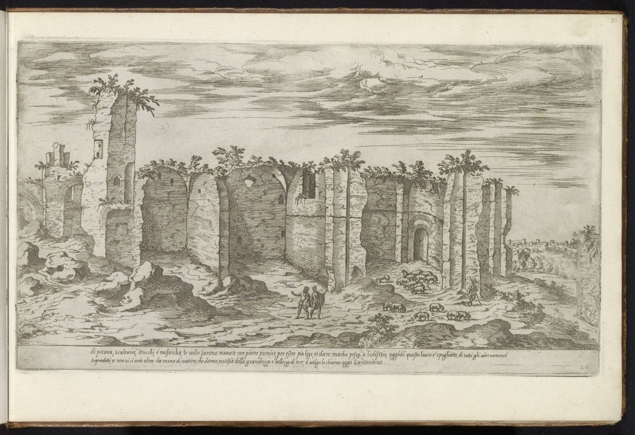 Ruins of the Baths of Caracalla in Rome by Etienne Duperac