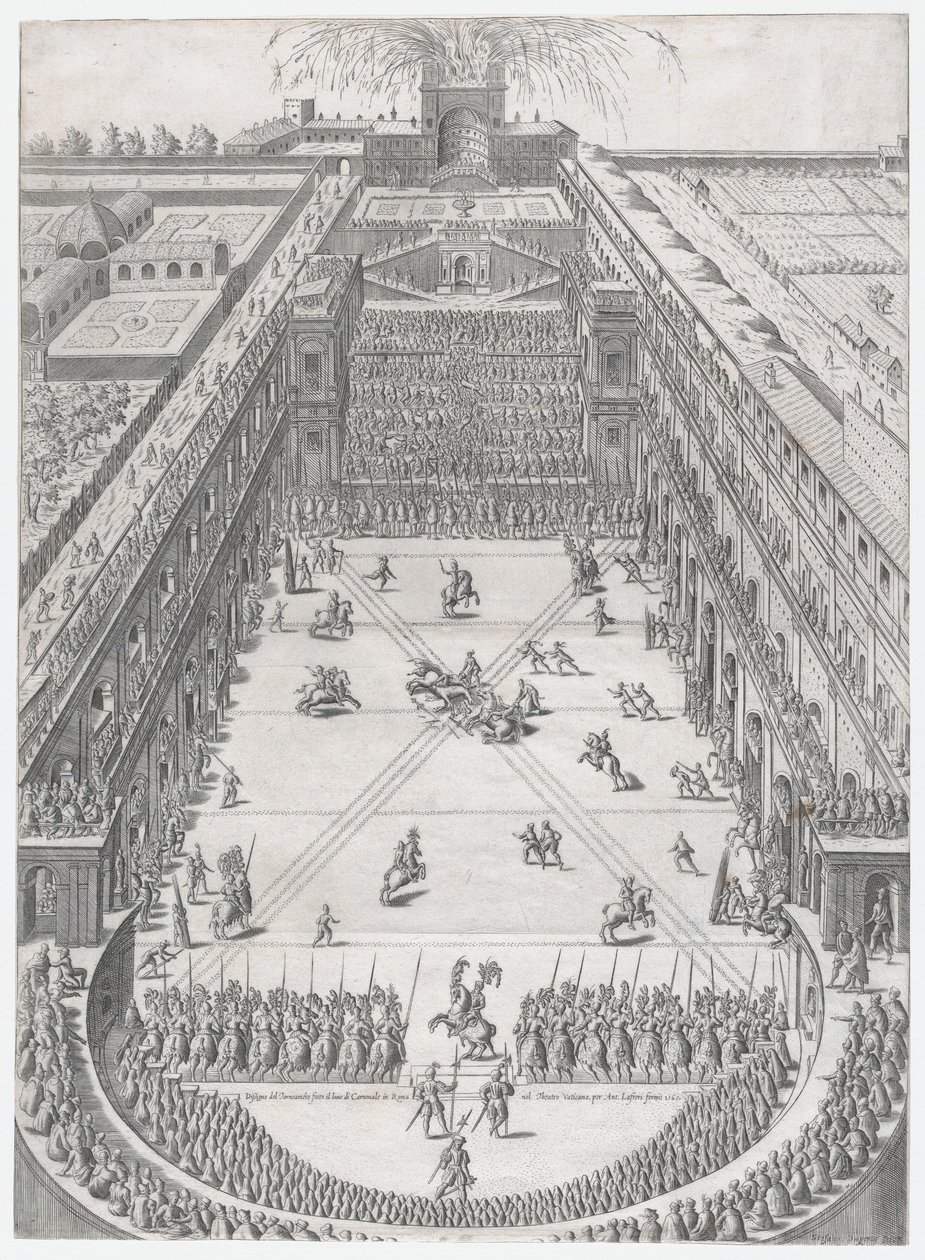 Speculum Romanae Magnificentiae: Marriage of Annibale Altemps and Ortensia Borromeo, Rome by Etienne Duperac