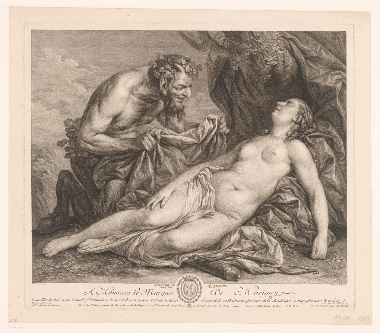Jupiter and Antiope by Etienne Fessard