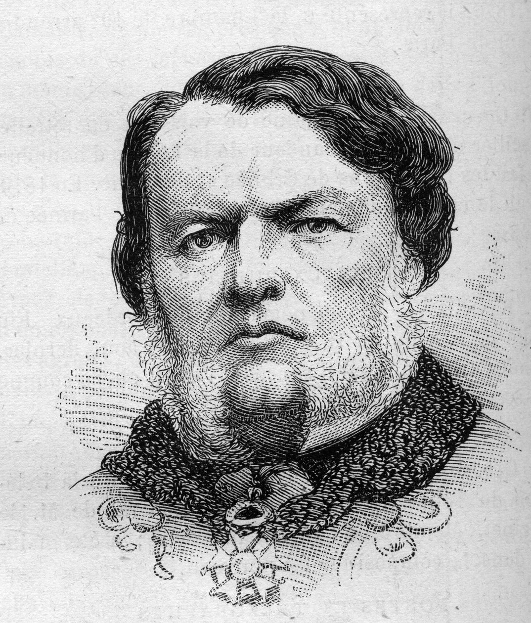 Portrait of Auguste Gougeard (1827-1886), French politician. Engraving by Bocour in 