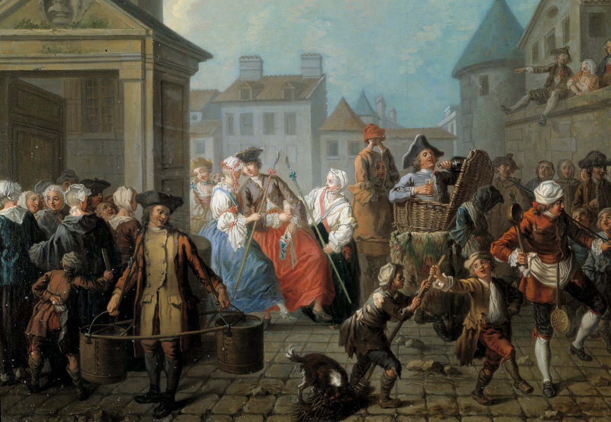 Carnival in the Streets of Paris (detail) by Étienne Jeaurat