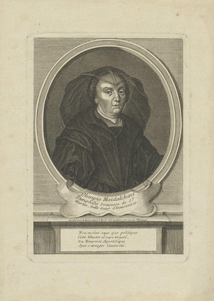 Portrait of Olimpia Maidalchini Pamphilj by Etienne Jehandier Desrochers
