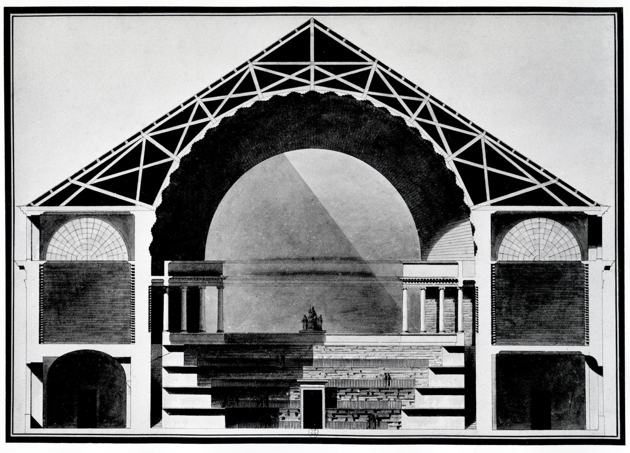 Design for the Bibliotheque Royale de France by Etienne Louis Boullee