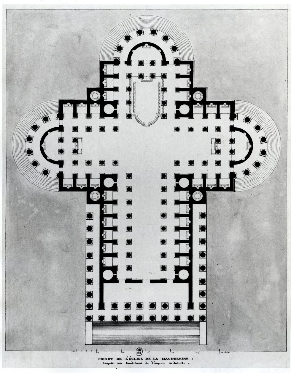 Project for the Church of the Madeleine. Drawing. Architecture by Etienne Louis Boullee