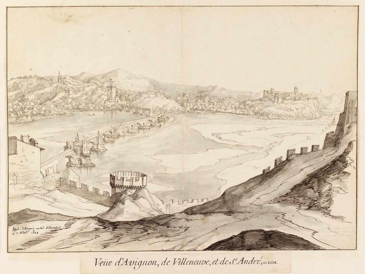 Martellage 1608 Pont Saint Benezet by Etienne Martellange