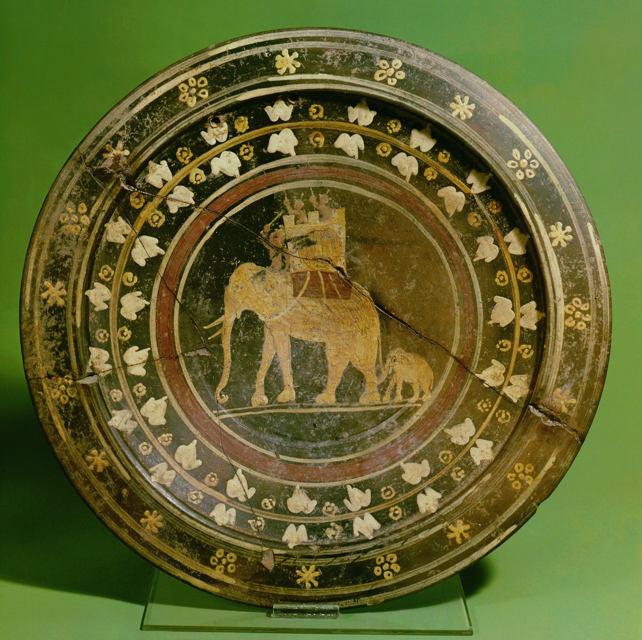 Dish Depicting an Elephant Used in War Against the Carthaginians by Etruscan