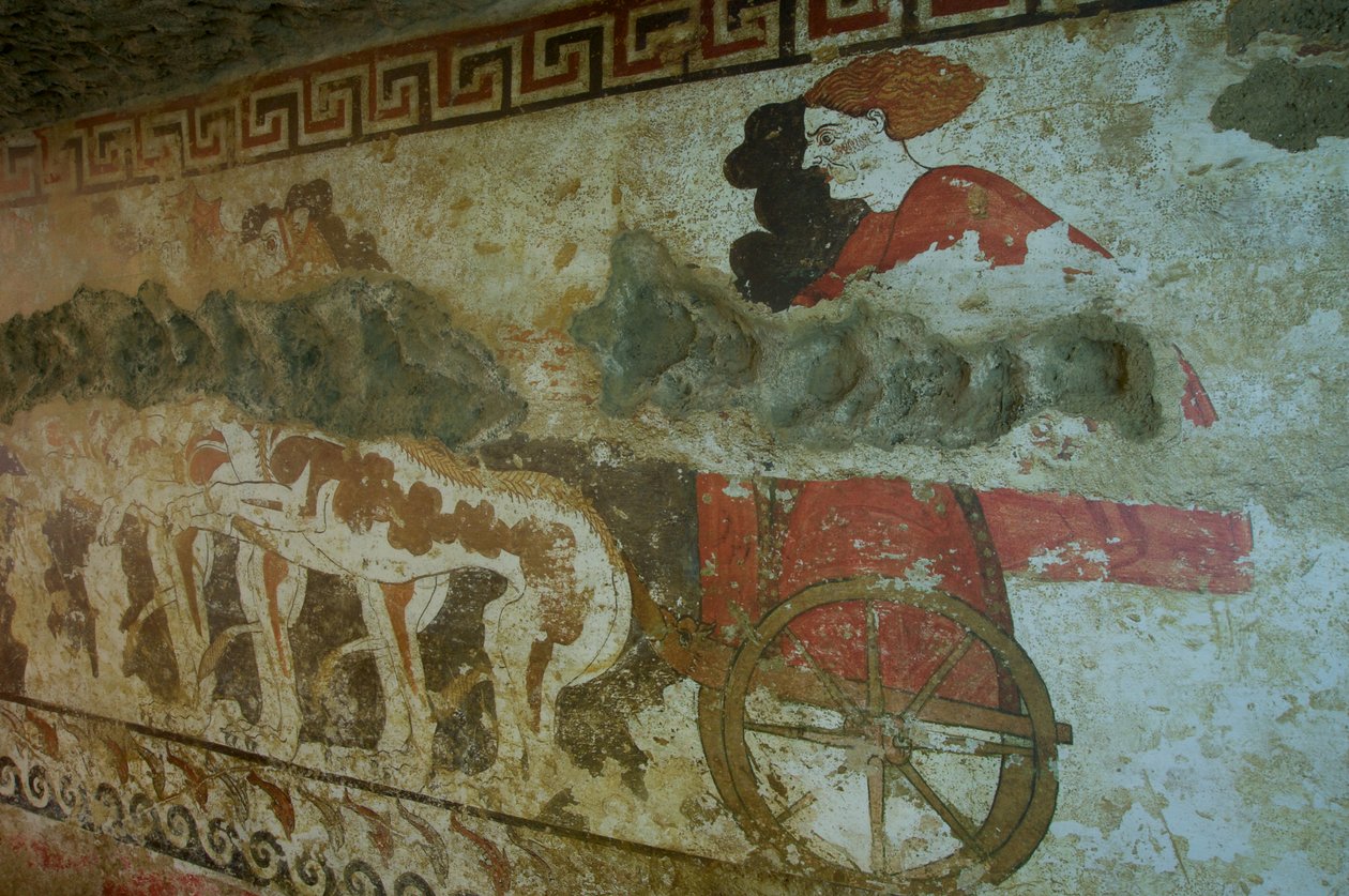 Mural from the Tomb of the Infernal Quadriga (detail) by Etruscan