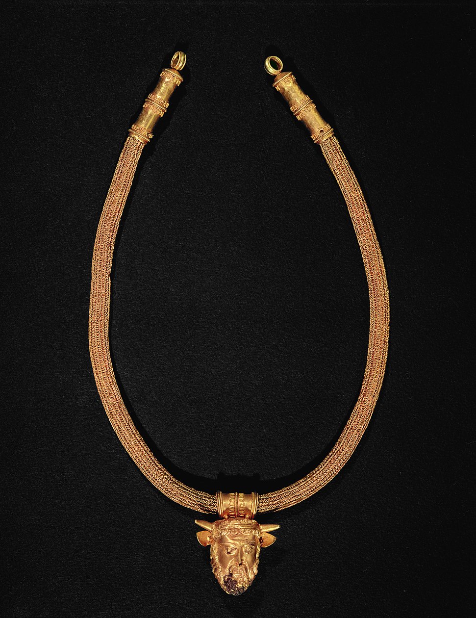 Necklace with a Human-Headed Pendant by Etruscan
