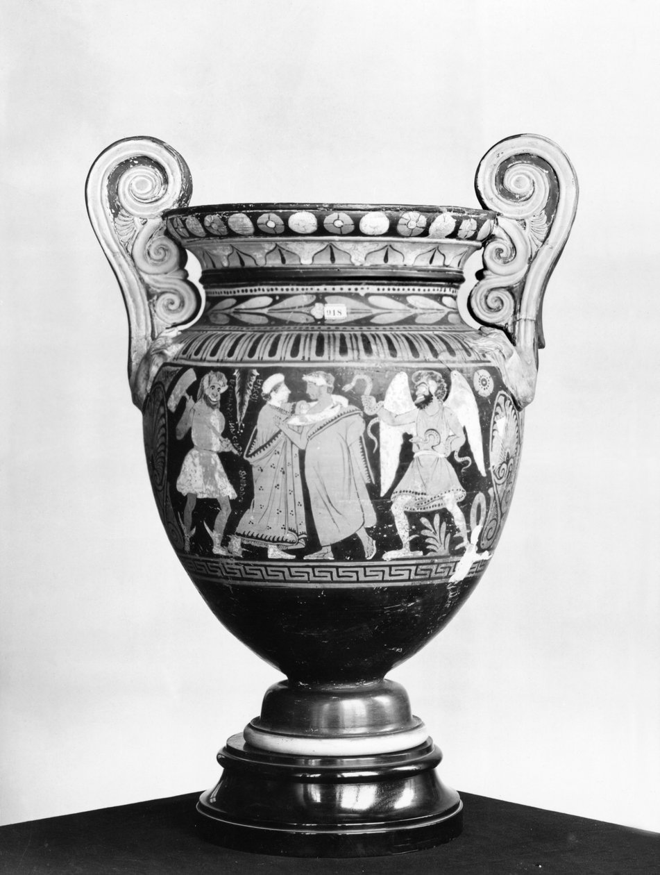 Red-figure amphora depicting the parting of Alcestis and Admetus by Etruscan