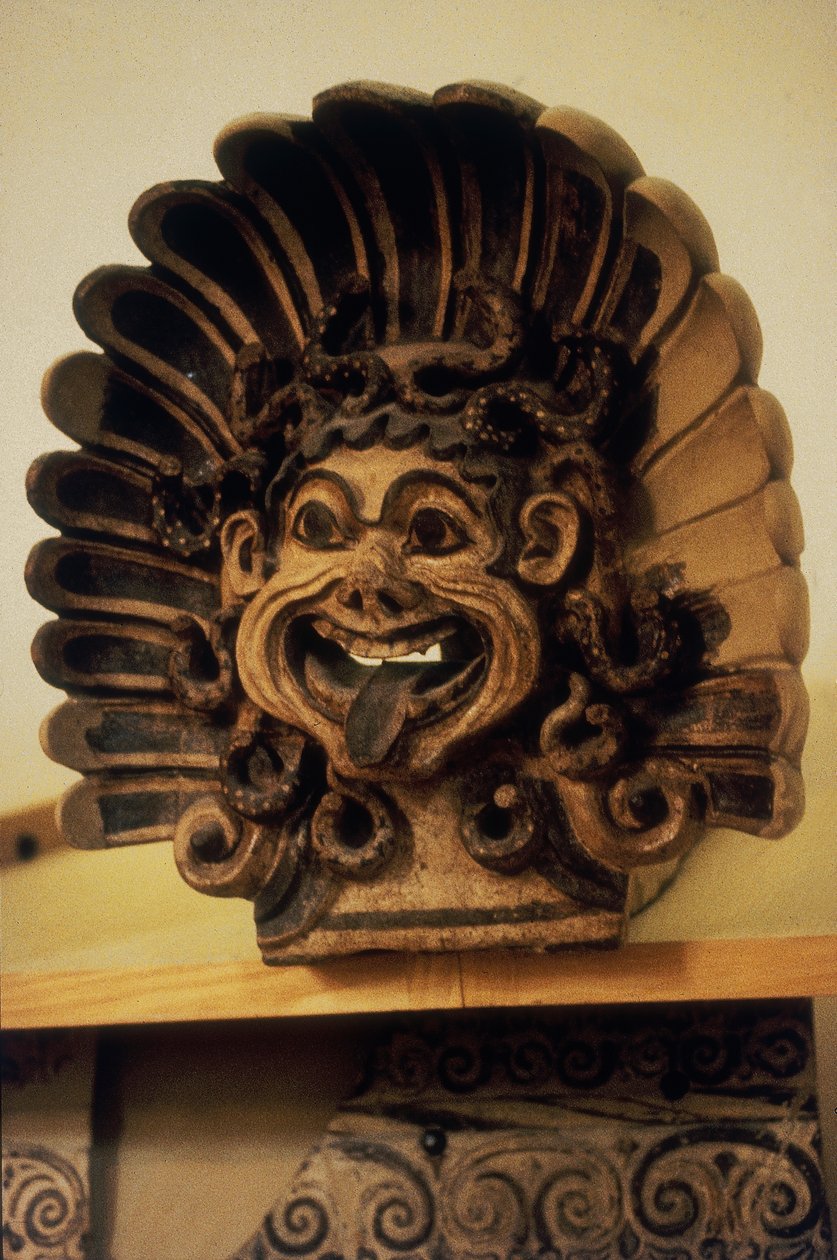 Antefix in the form of a Gorgons head by Etruscan