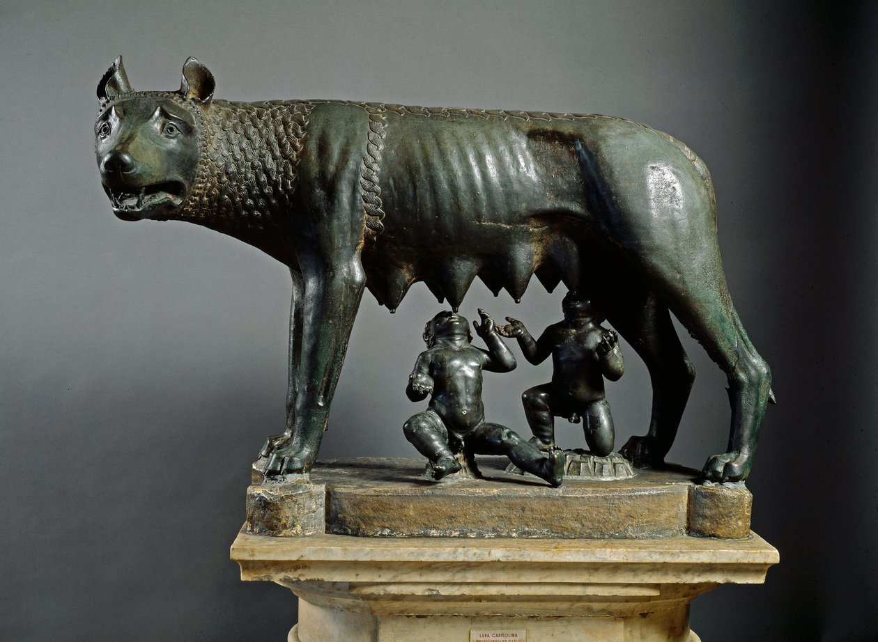 Capitoline Wolf, sculpture of Etruscan origin dating from 500 BC by Etruscan