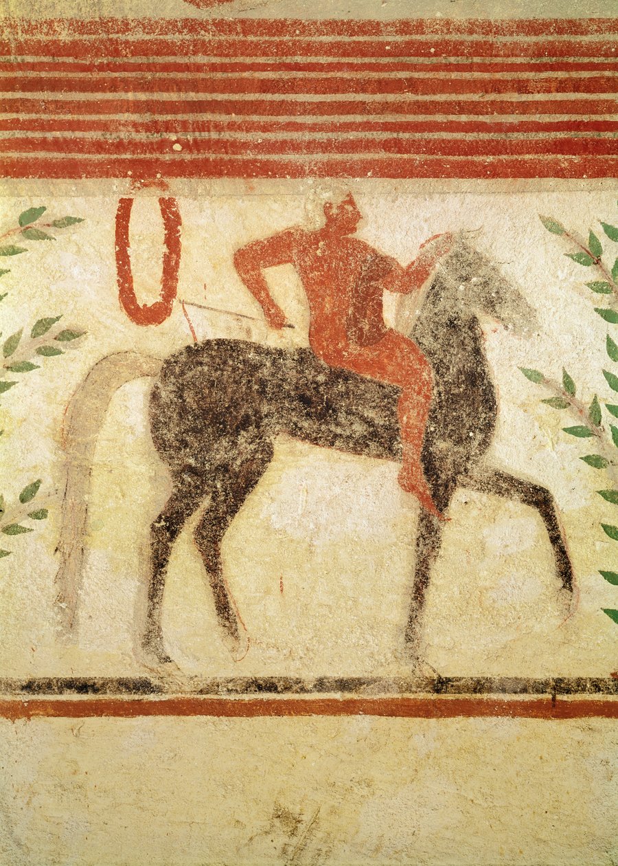 Horseman, Left Hand Side, from the Tomb of the Baron by Etruscan