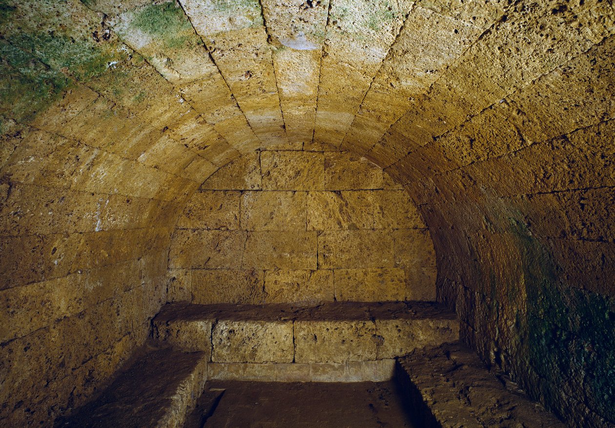 Etruscan civilization: view of the tomb del Gran Duca, end of the 3rd century BC. Chiusi, Italy by Etruscan Etruscan