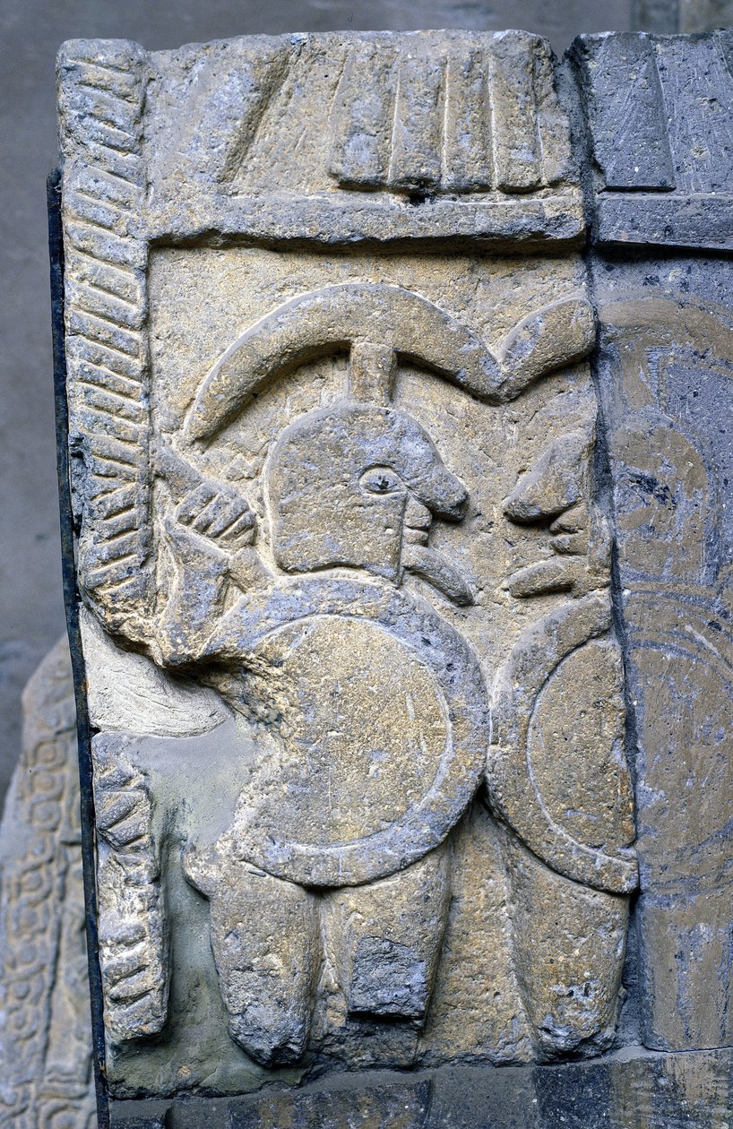 Etruscan Warrior on a Sarcophagus of the National Museum of Tarquinia by Etruscan Etruscan