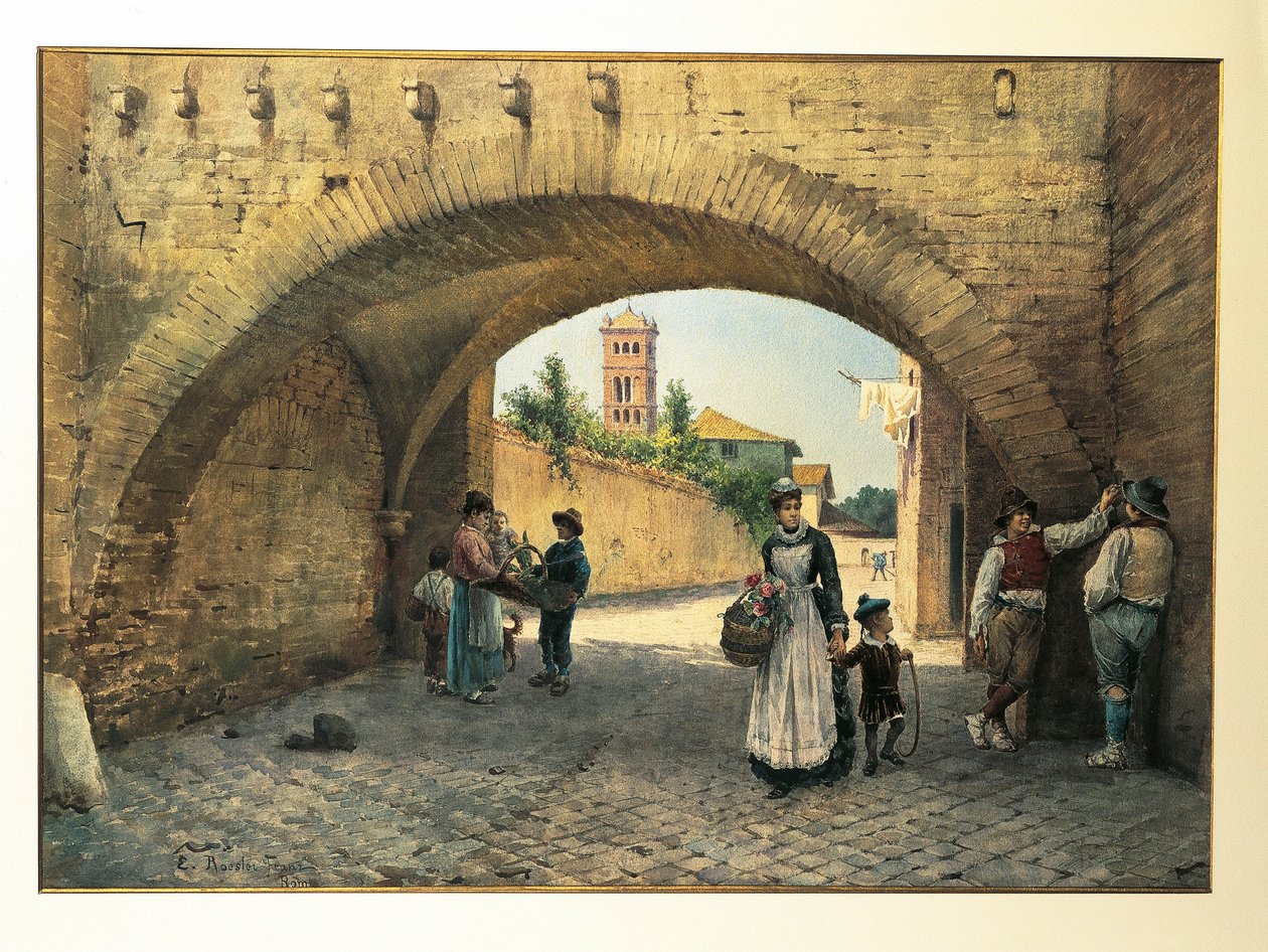 Italy, Rome, Arch of Tolomei by Ettore Roesler Franz