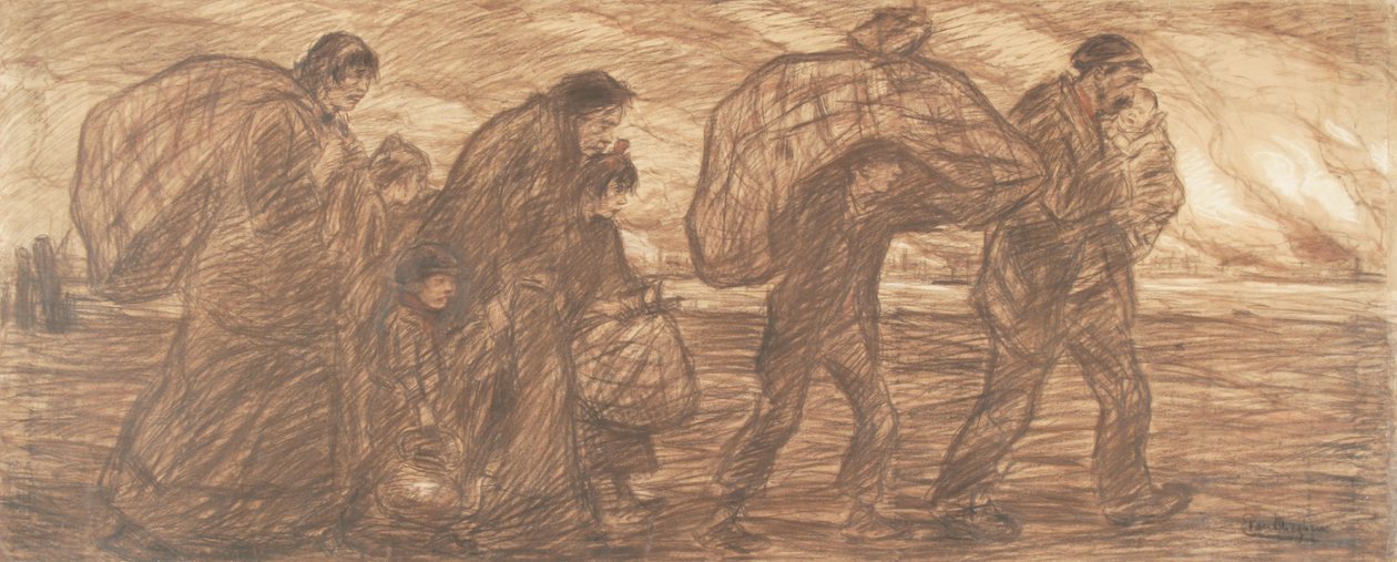 Refugees (With Mother Van Mieghem) by Eugeen van Mieghem