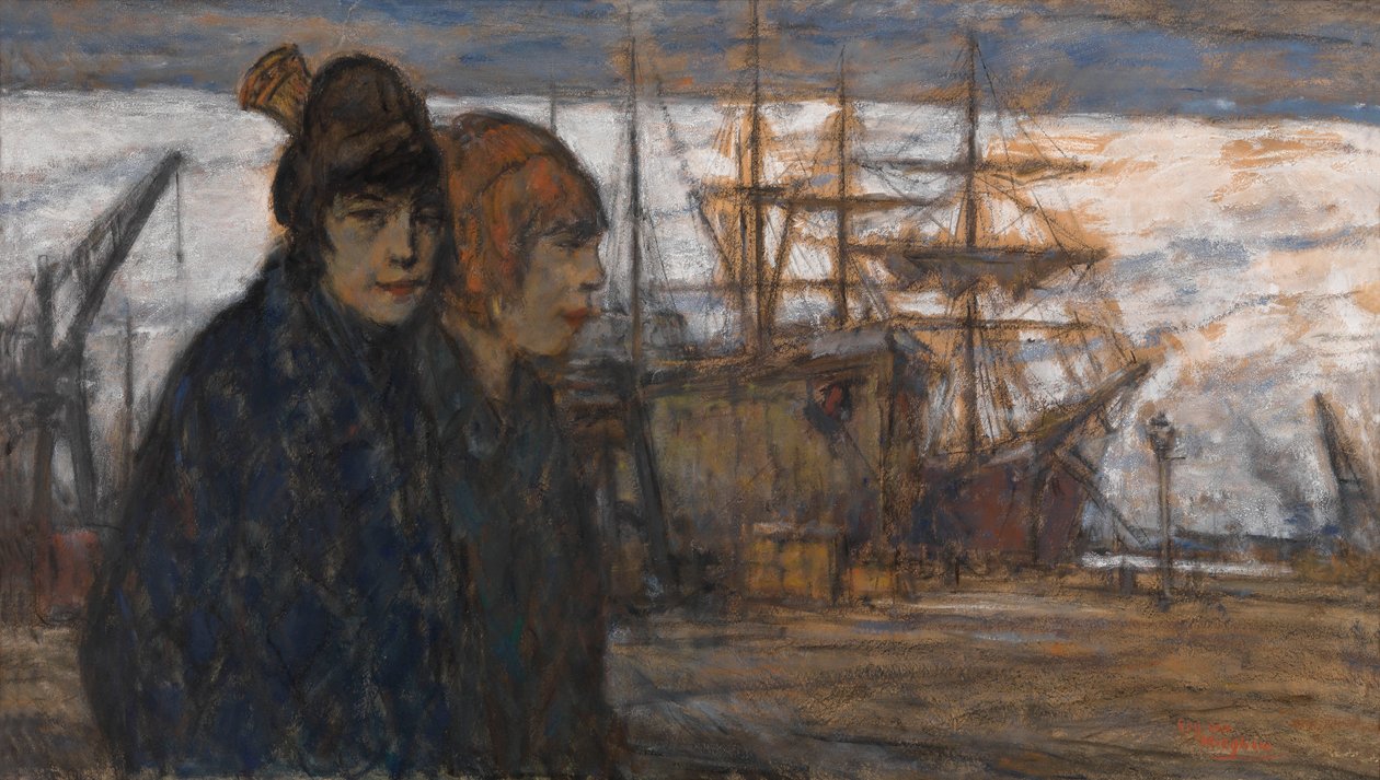 Women at the Harbour by Eugeen van Mieghem