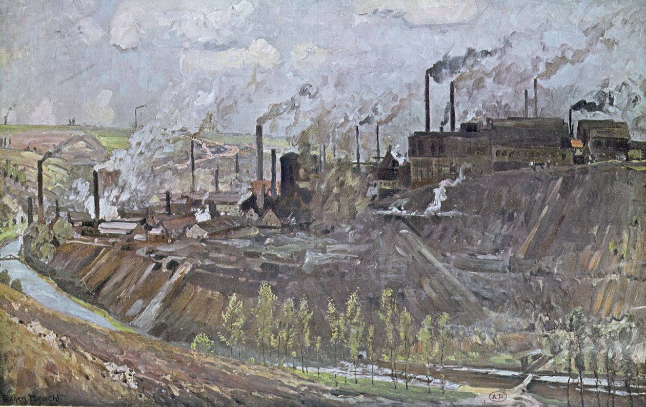 Forges and steelworks at Freiberg, Saxony by Eugen Felix Prosper Bracht