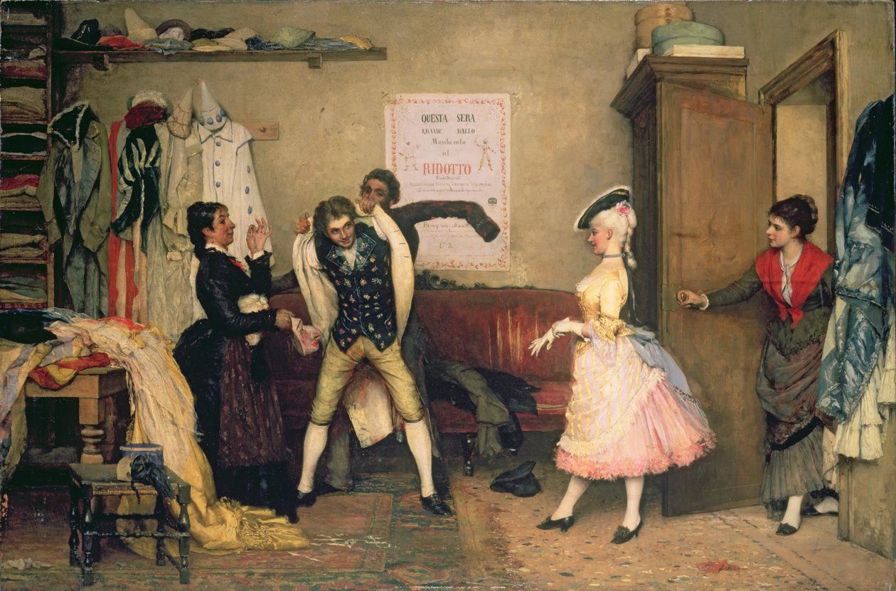 Dressing for the Masquerade by Eugen von Blaas