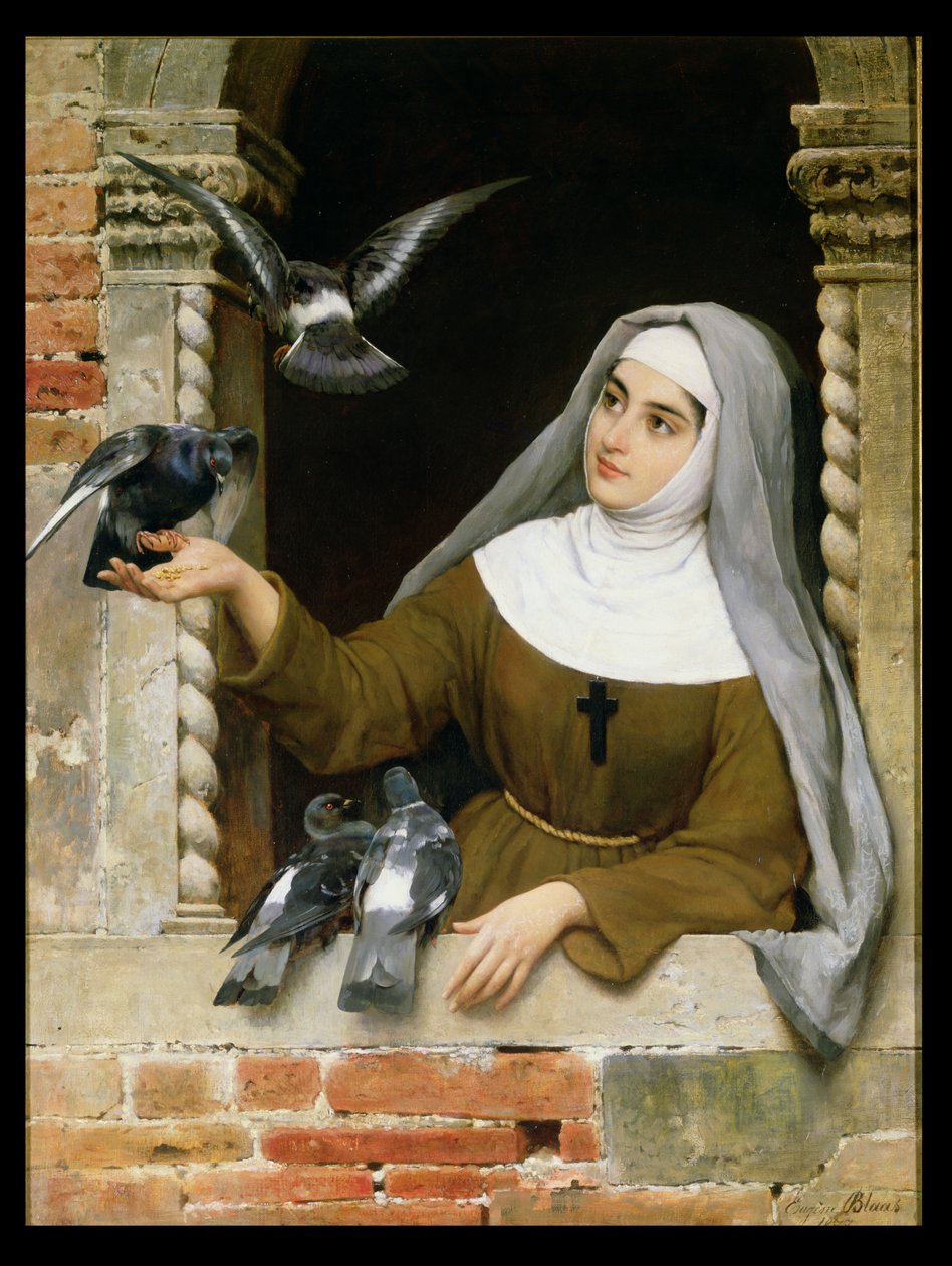 Feeding the Pigeons, 1877 by Eugen von Blaas