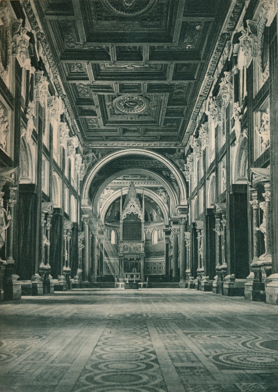 Nave of the Basilica San Giovanni in the Lateran, Rome, Italy, 1927 by Eugen Poppel