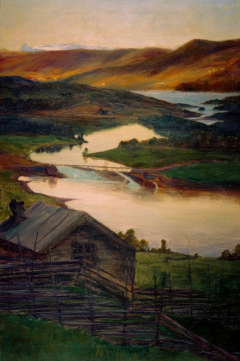 From Fossheim, Valdres, Sketch by Eugen Prinz von Schweden