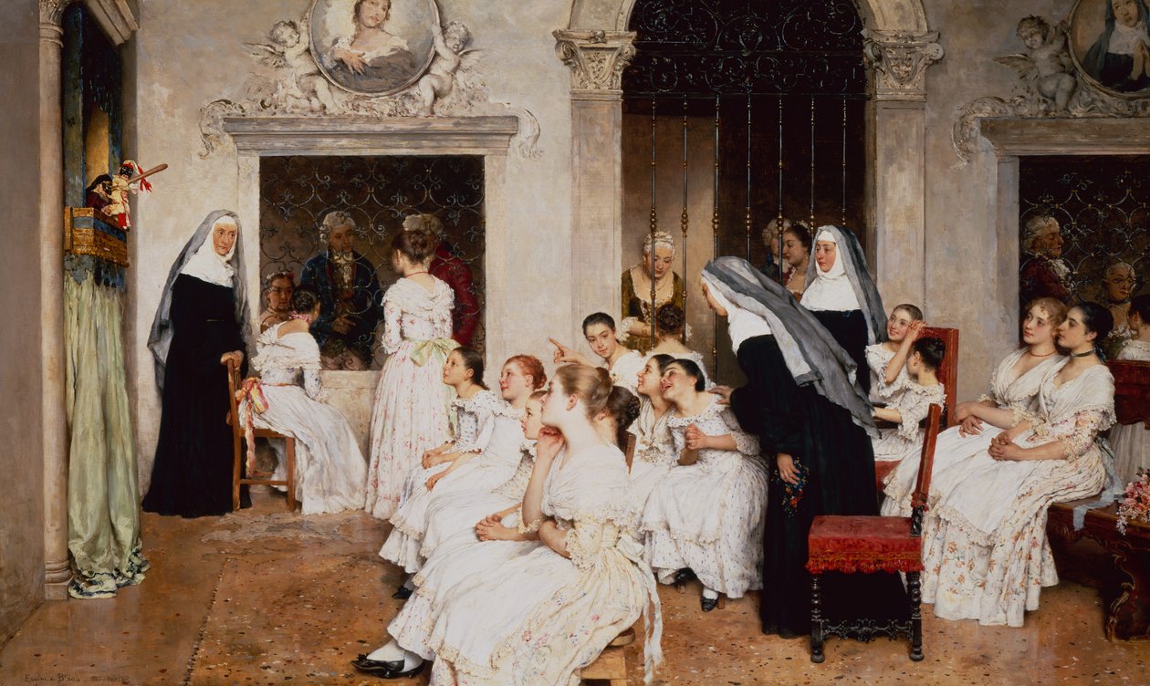 Convent Scene in Venice by Eugen von Blaas