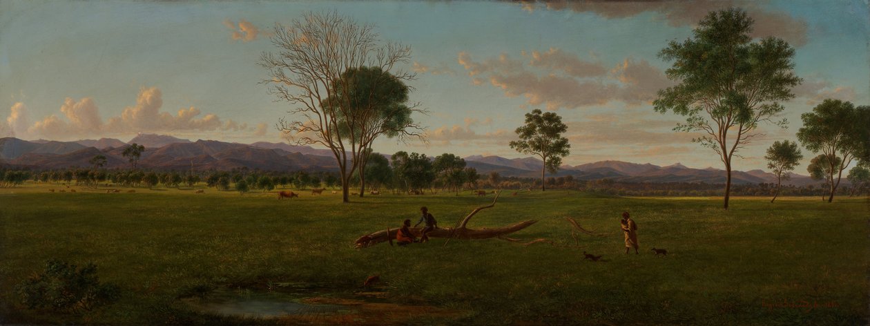 View of the Gippsland Alps, from Bushy Park on the River Avon by Eugene von Guérard