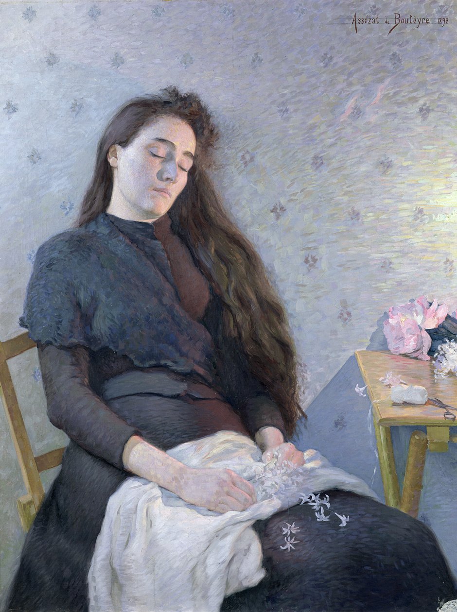 The Sleeping Flower Girl by Eugene Assezat de Bouteyre