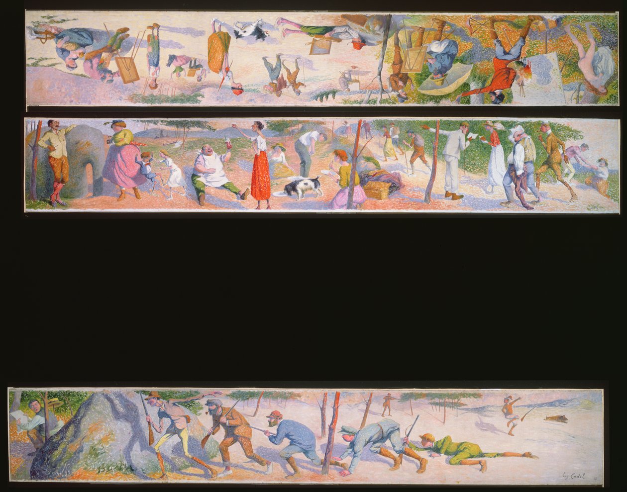 Three humorous scenes by Eugene Cadel