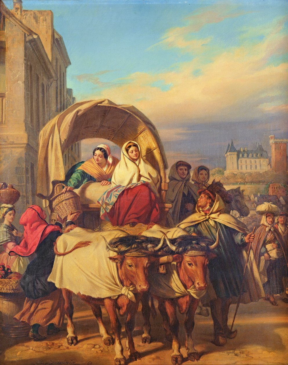 Returning to the Pau Market, 1860 by Eugene Deveria