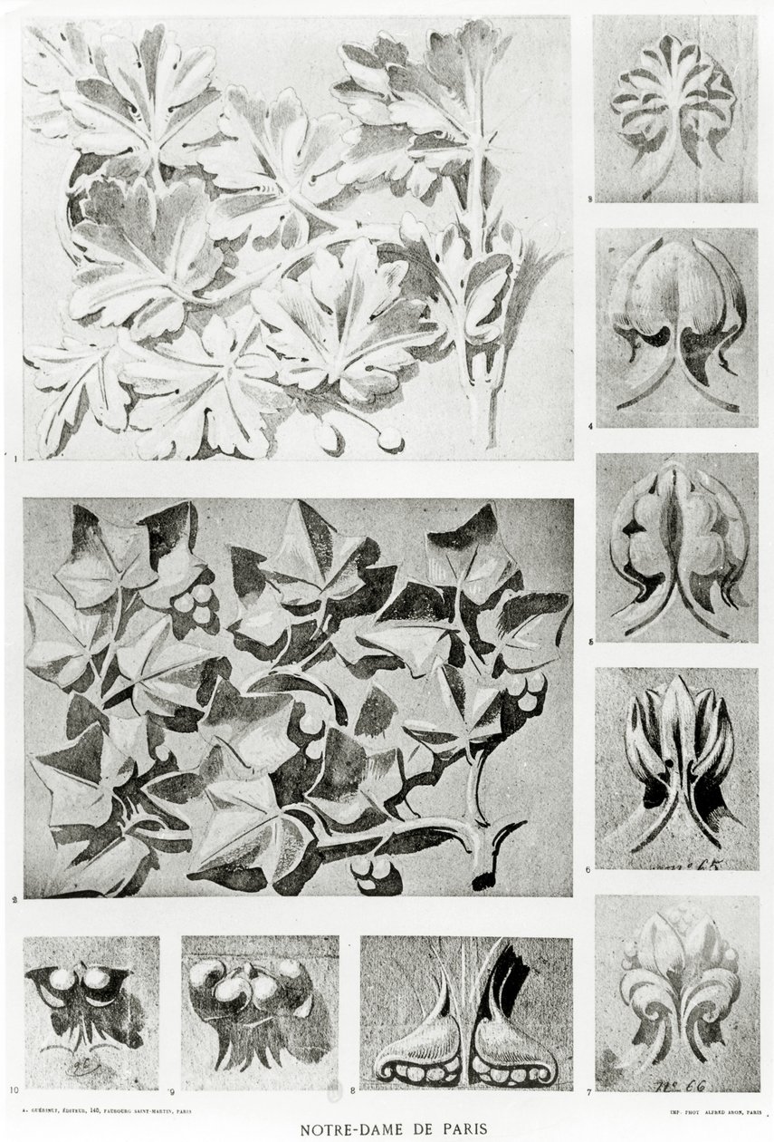 Architectural details for the restoration of Notre Dame by Eugene Emmanuel Viollet le Duc