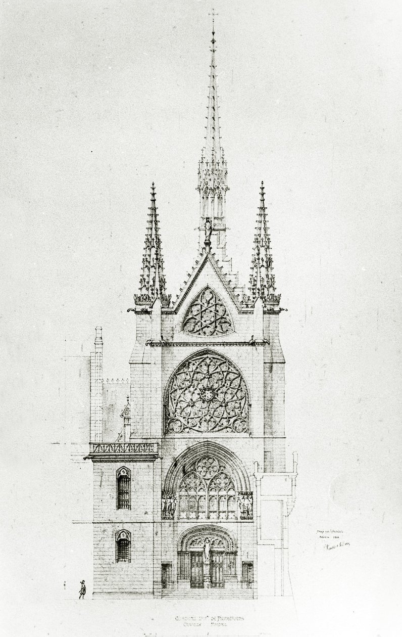 Drawing for the Restoration of the Chapel, Château de Pierrefonds, 1864 by Eugene Emmanuel Viollet le Duc