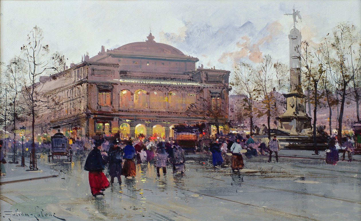 Place du Chatelet by Eugene Galien Laloue