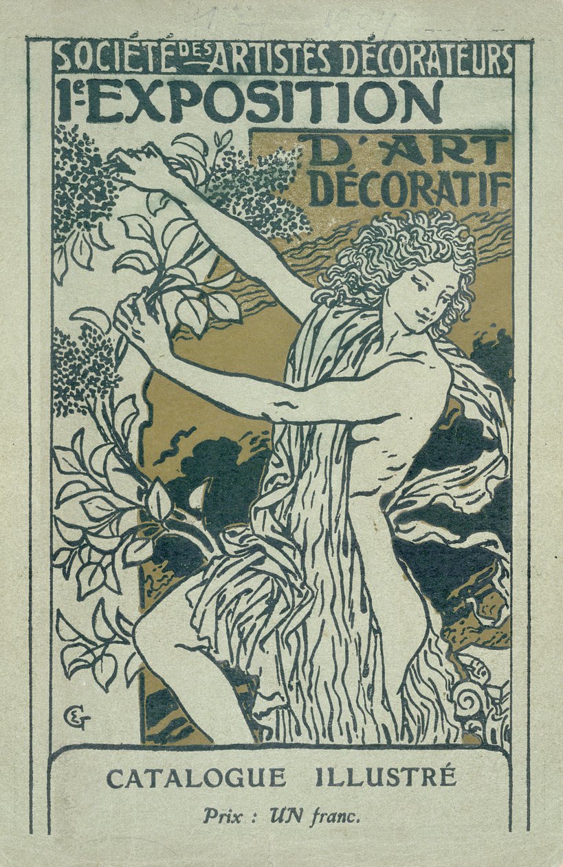 Catalogue cover for the 1st Exhibition of Decorative Art in Paris, January 1901 by Eugene Grasset