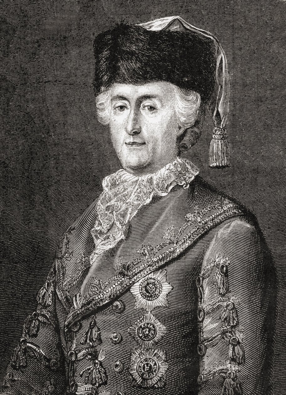 Catherine II, Engraved by Stephane Pannemaker from 