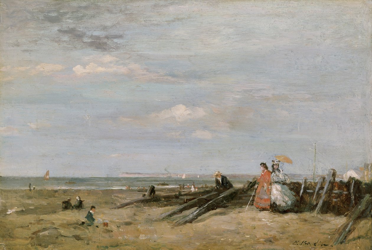 A Beach Scene at Trouville, 1860s by Eugene Louis Boudin
