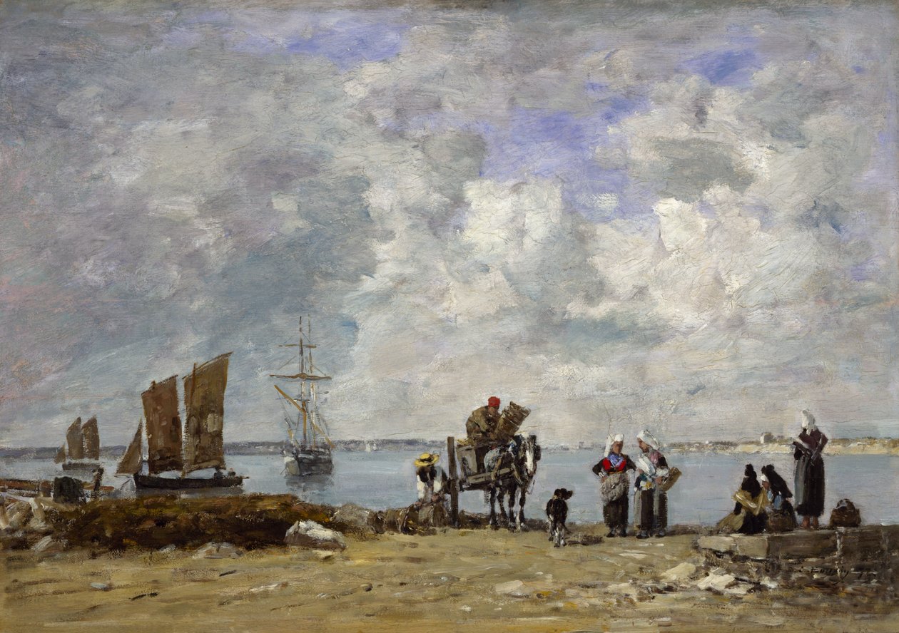 Fishermens Wives at the Seaside by Eugene Louis Boudin