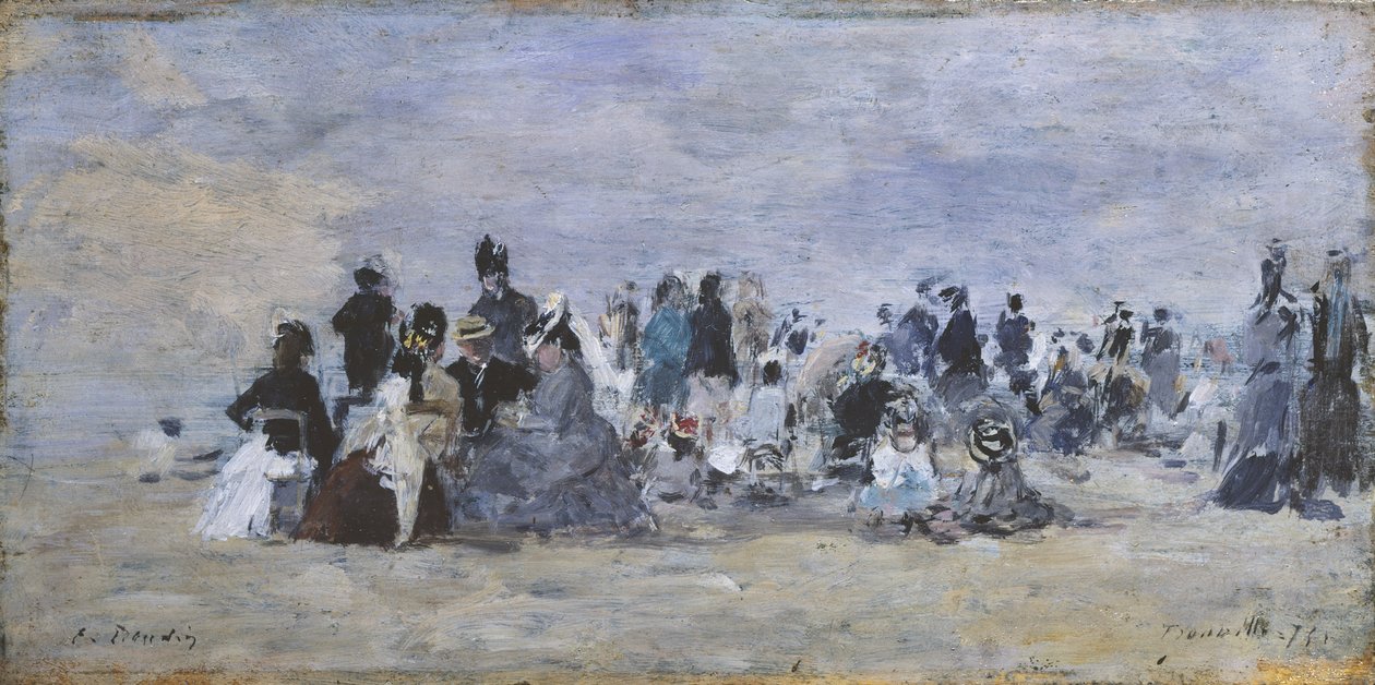 The Beach at Trouville by Eugene Louis Boudin
