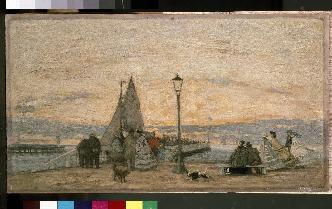 The Jetty at Trouville: Sunset, 1864 by Eugene Louis Boudin