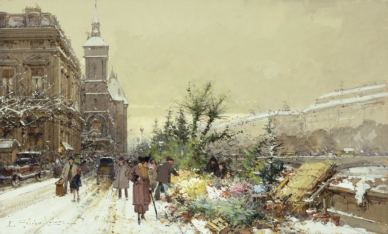 Flower Market by Eugene Galien Laloue